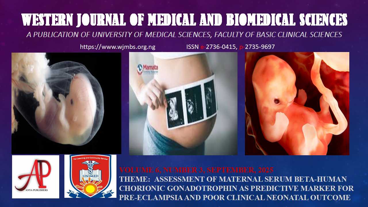 					View Vol. 6 No. 3 (2025): Assessment of the usefulness of maternal serum beta-human chorionic gonadotrophin as predictive marker for pre eclampsia and poor clinical neonatal outcome
				
